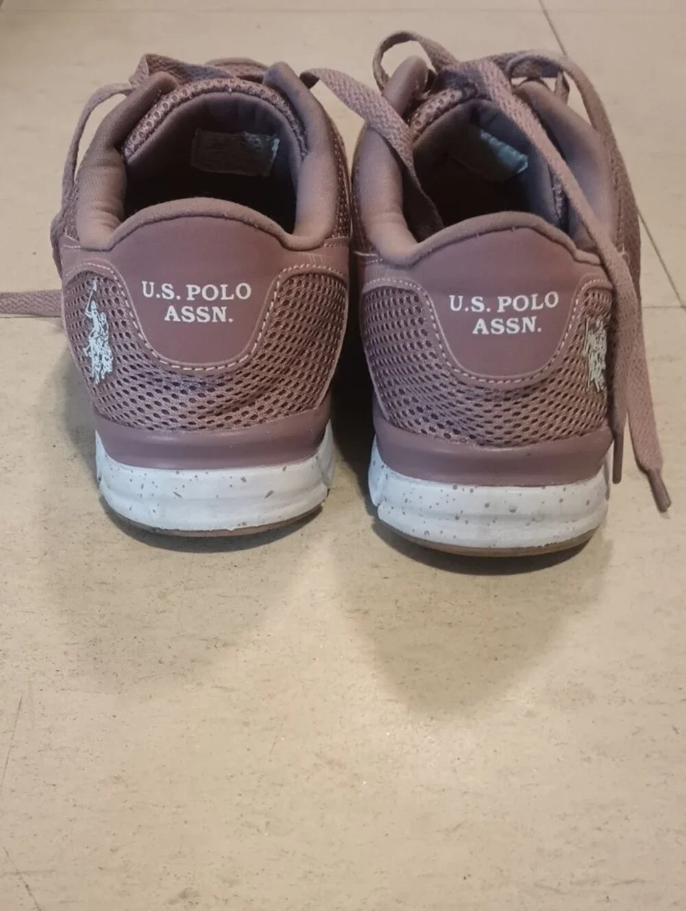 U.S. Polo Assn. Women's Dusty Pink Mesh Lace-Up Sneakers Size 7 Gym Workout Run